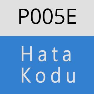 P005E Hata Kodu – P005E Hata Kodu Sorunu ve Çözümü