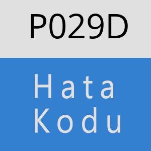 P029D Hata Kodu – P029D Hata Kodu Sorunu ve Çözümü